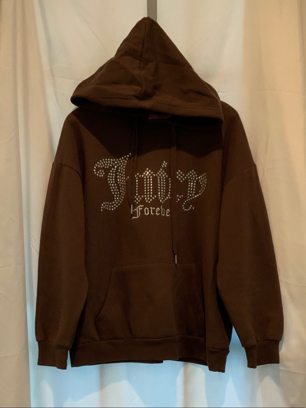 Juicy Couture Brown Studded 'Forever' Crewneck Hoodie